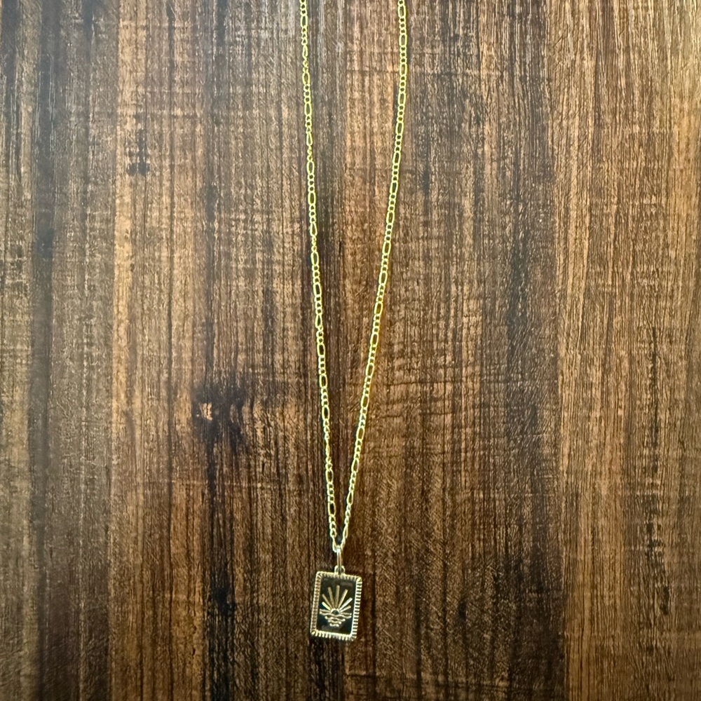 Gold Minimalist Soleil Charm Necklace